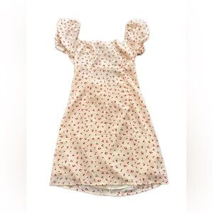 Princess Polly Xx Cream Cherry Print Square-Neck Mini Dress